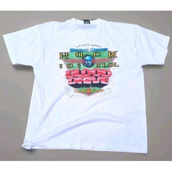 Rock 101 KLOL Vintage 6th Annual Rock and Roll Blood Drive T-shirt Mens Size XL - Picture 1 of 6